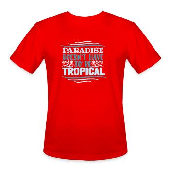 Paradise Doesn t - Men's Moisture Wicking Performance T-Shirt - red - Front - Jackson (183cm)