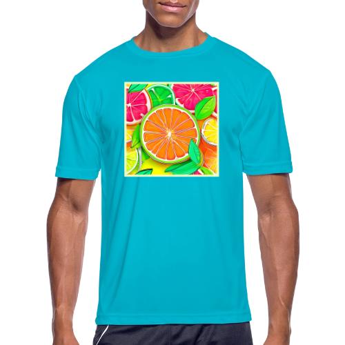 Colorful Citrus Pop Art - Men's Moisture Wicking Performance T-Shirt