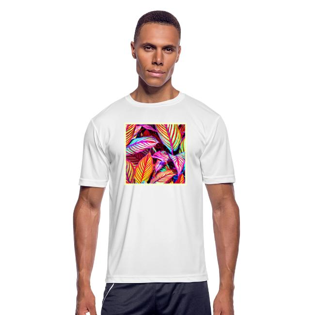 Striped Neon Leaves Design