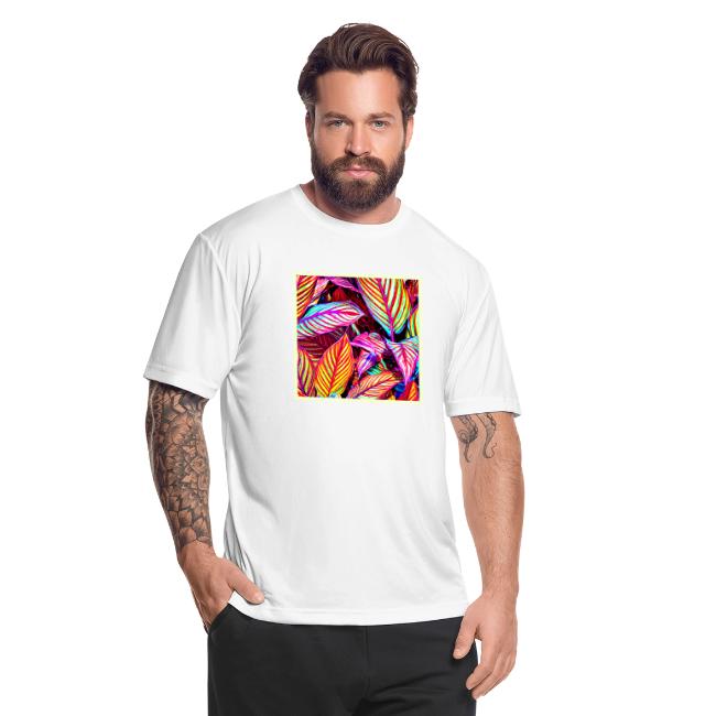 Striped Neon Leaves Design
