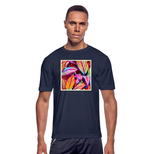 Striped Neon Leaves Design