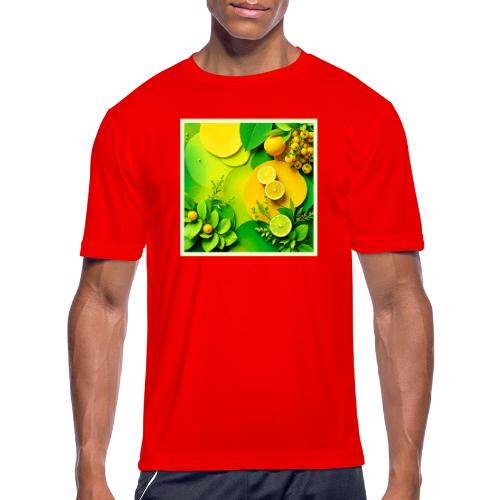 Abstract Lemon Lime Nature Art - Men's Moisture Wicking Performance T-Shirt
