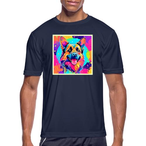 Vibrant Canine: Happy Puppy Love - Men's Moisture Wicking Performance T-Shirt