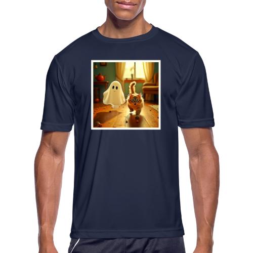 Funny Kitten Spooky Friend - Men's Moisture Wicking Performance T-Shirt