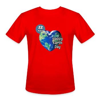 Happy Earth Day - Men's Moisture Wicking Performance T-Shirt - red - Front - Jackson (183cm)