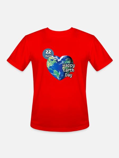 Happy Earth Day - Men's Moisture Wicking Performance T-Shirt - red