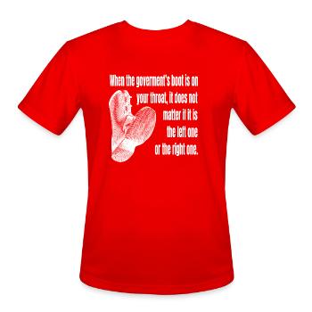 When The Governments Boot - Men's Moisture Wicking Performance T-Shirt - red - Front - Jackson (183cm)