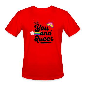 Gizelle Paris You & Queer - Men's Moisture Wicking Performance T-Shirt - red - Front - Jackson (183cm)