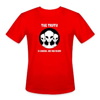 Alien Glyphs with The Truth Message - Men's Moisture Wicking Performance T-Shirt - red - Front - Jackson (183cm)