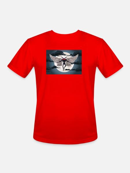 the mothman - Men's Moisture Wicking Performance T-Shirt - red