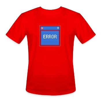 Retro Error Screen Design - Men's Moisture Wicking Performance T-Shirt - red - Front - Jackson (183cm)