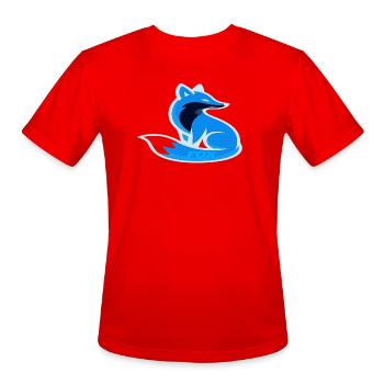 Dynamic Blue Fox Emblem Design - Men's Moisture Wicking Performance T-Shirt - red - Front - Jackson (183cm)