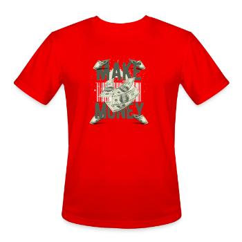 Make Money Money Dollar Design - Men's Moisture Wicking Performance T-Shirt - red - Front - Jackson (183cm)