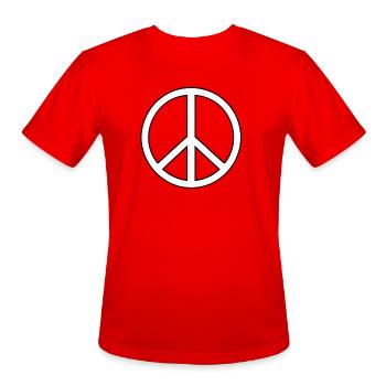 Classic Peace Sign Symbol - Men's Moisture Wicking Performance T-Shirt - red - Front - Jackson (183cm)
