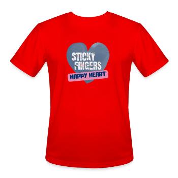 DIY, Handmade and Decoupage Mantra: Sticky Fingers - Men's Moisture Wicking Performance T-Shirt - red - Front - Jackson (183cm)