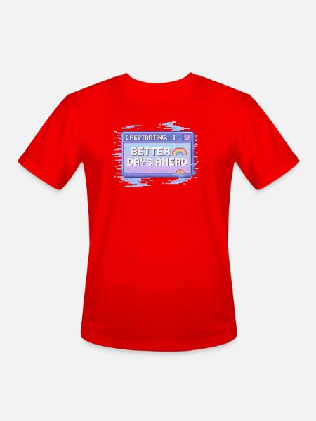 Better Days Ahead Pixel Retro - Men's Moisture Wicking Performance T-Shirt - red