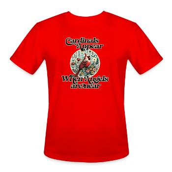 Cardinals Appear When Angels Are Near - Men's Moisture Wicking Performance T-Shirt - red - Front - Jackson (183cm)