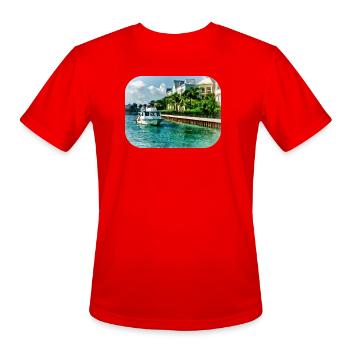 Nassau, Bahamas - Ferry to Paradise Island - Men's Moisture Wicking Performance T-Shirt - red - Front - Jackson (183cm)