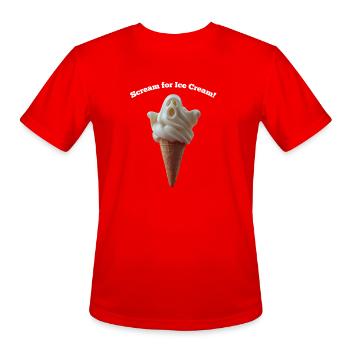 Scream Ghost Ice Cream Cone - Men's Moisture Wicking Performance T-Shirt - red - Front - Jackson (183cm)