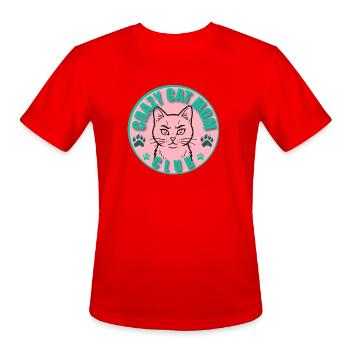 Crazy Cat Mom Club Logo - Men's Moisture Wicking Performance T-Shirt - red - Front - Jackson (183cm)