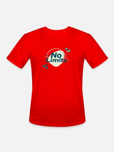 No Limits Fitness - Men's Moisture Wicking Performance T-Shirt - red