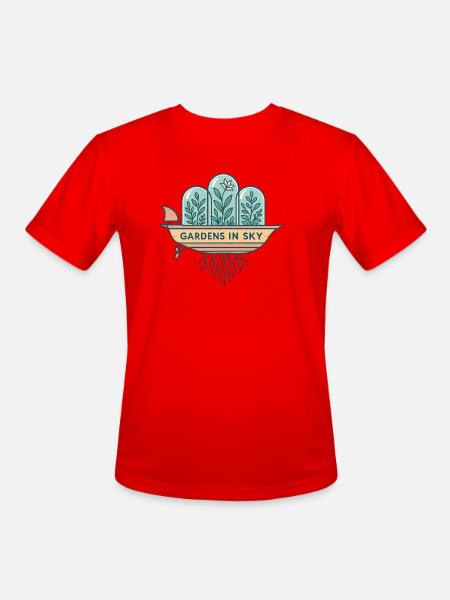 Gardens in Sky Terrarium Boat - Men's Moisture Wicking Performance T-Shirt - red