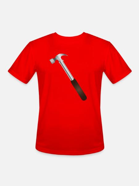 Hammer Carving: Rustic Tool Graphic - Men's Moisture Wicking Performance T-Shirt - red