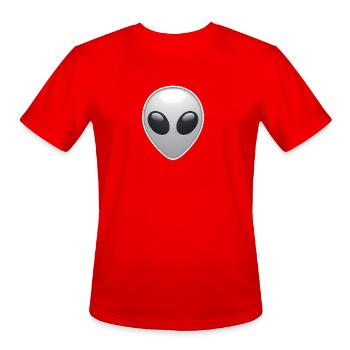Silver Alien Face  - Men's Moisture Wicking Performance T-Shirt - red - Front - Jackson (183cm)