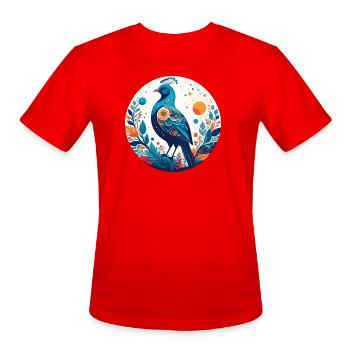 Royal Peacock - Men's Moisture Wicking Performance T-Shirt - red - Front - Jackson (183cm)