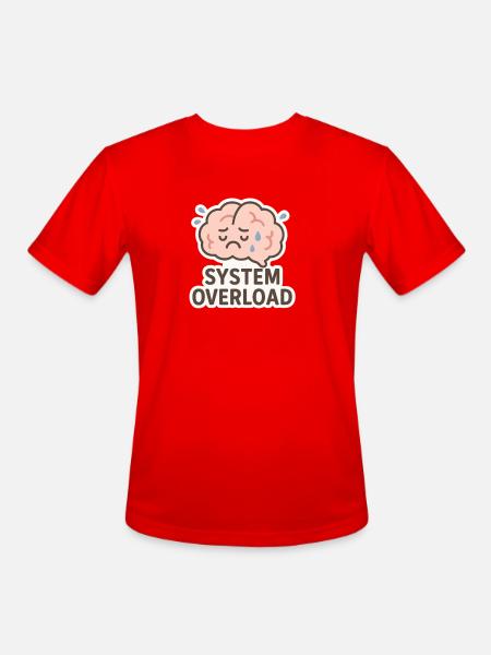 System Overload Brain Illustration - Men's Moisture Wicking Performance T-Shirt - red