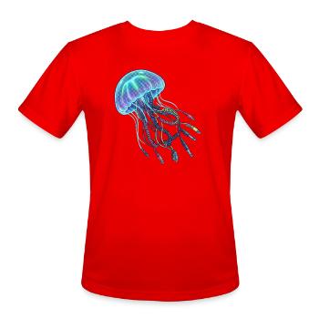 Neon Brainwire Circuit - Men's Moisture Wicking Performance T-Shirt - red - Front - Jackson (183cm)