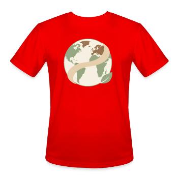 Ribbon Wrapped Earth - Men's Moisture Wicking Performance T-Shirt - red - Front - Jackson (183cm)