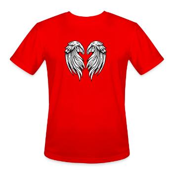 Feathered Heart Wings - Men's Moisture Wicking Performance T-Shirt - red - Front - Jackson (183cm)
