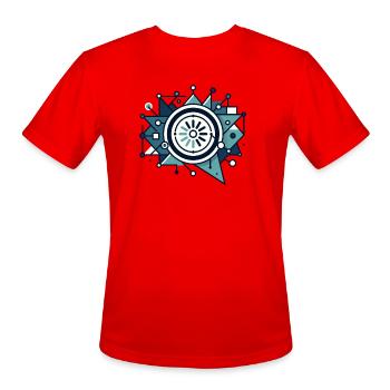 Circuit Starburst Emblem - Men's Moisture Wicking Performance T-Shirt - red - Front - Jackson (183cm)