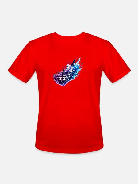 Chromatic Chess Glyph Burst - Men's Moisture Wicking Performance T-Shirt - red