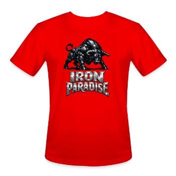 Iron Paradise Bull - Men's Moisture Wicking Performance T-Shirt - red - Front - Jackson (183cm)