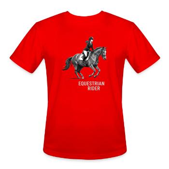 Monochrome Equestrian Rider - Men's Moisture Wicking Performance T-Shirt - red - Front - Jackson (183cm)