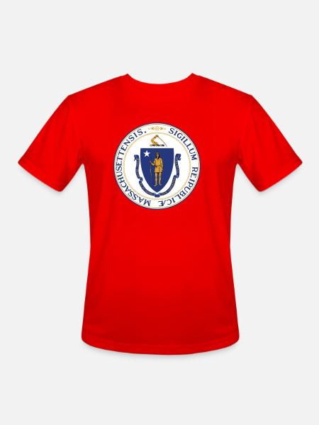 Massachusetts - Men's Moisture Wicking Performance T-Shirt - red