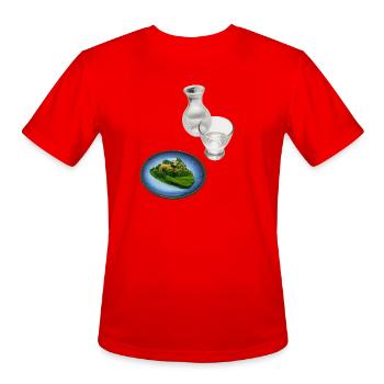 Sake with Spinach - Men's Moisture Wicking Performance T-Shirt - red - Front - Jackson (183cm)