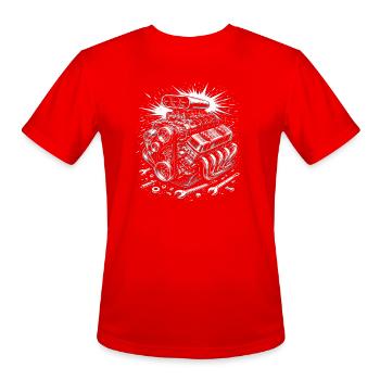 Engine Tuning Mechanic Motorsport Design - Men's Moisture Wicking Performance T-Shirt - red - Front - Jackson (183cm)