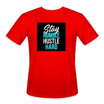 Stay Humble Hustle Hard - Men's Moisture Wicking Performance T-Shirt - red - Front - Jackson (183cm)