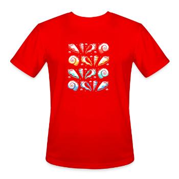 Seashell Clam Shells Collector - Men's Moisture Wicking Performance T-Shirt - red - Front - Jackson (183cm)