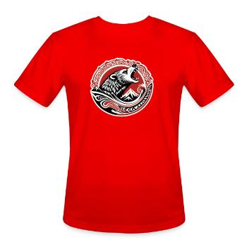 Howling Wolf Circle Night - Men's Moisture Wicking Performance T-Shirt - red - Front - Jackson (183cm)