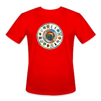 Pixel Botanical Color Wheel - Men's Moisture Wicking Performance T-Shirt - red - Front - Jackson (183cm)