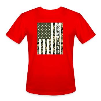 Army Dad Camo American Flag Vintage Shirt Desig - Men's Moisture Wicking Performance T-Shirt - red - Front - Jackson (183cm)