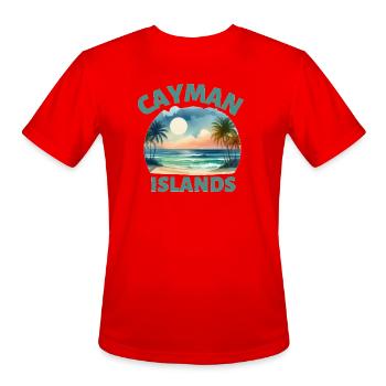 Cayman Islands Sunset Beach - Men's Moisture Wicking Performance T-Shirt - red - Front - Jackson (183cm)