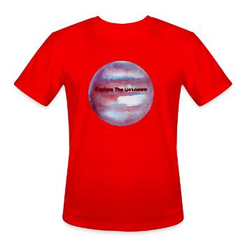 Explore The Unknown Watercolor Badge - Men's Moisture Wicking Performance T-Shirt - red - Front - Jackson (183cm)