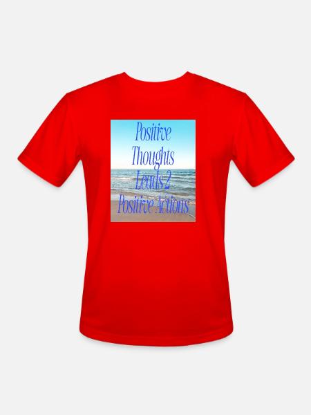 Positive Thoughts, Positive Actions - Men's Moisture Wicking Performance T-Shirt - red