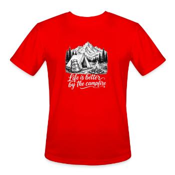 Life is Better by the Campfire - Men's Moisture Wicking Performance T-Shirt - red - Front - Jackson (183cm)