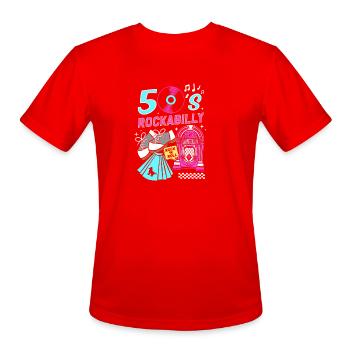 Sock Hop Party Rockabilly - Men's Moisture Wicking Performance T-Shirt - red - Front - Jackson (183cm)